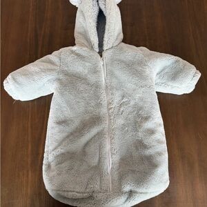 Cozy Gray Hooded Baby Bunting